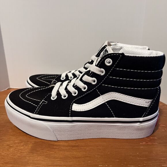 Vans Off The Wall SK8 Hi Kids 3 Sneakers Filmore Black Canvas High Tops Shoes - Picture 4 of 9